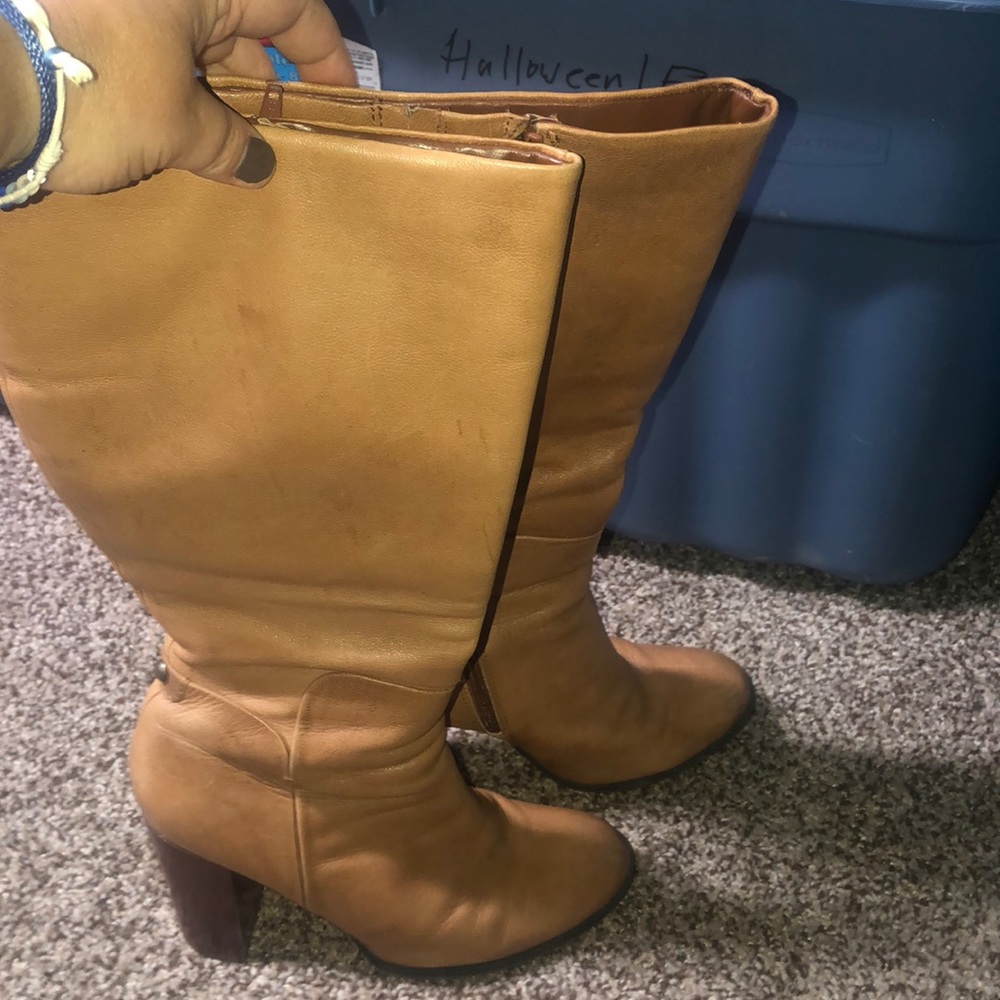 Brown knee high boots